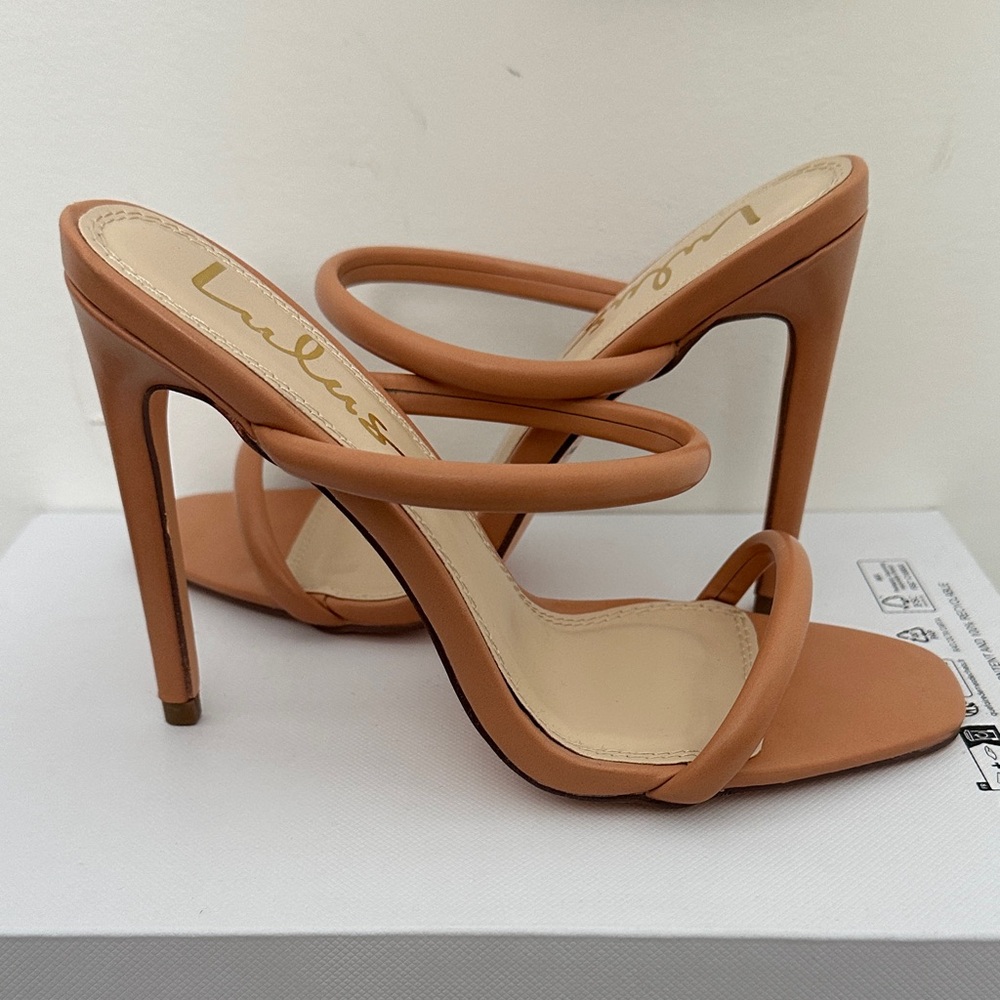 Lulu's Tan Double Strap Heels - Picture 4 of 5